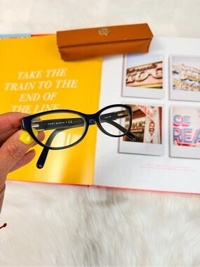 Tory Burch Cat-Eye Glasses in Brown with Cream Temples